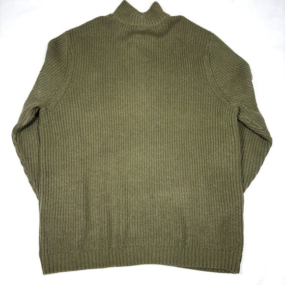 Boulder Creek Green Knit Henley Sweater Suede Elbow/Shoulder Patch Mens 3XLT - Picture 9 of 9